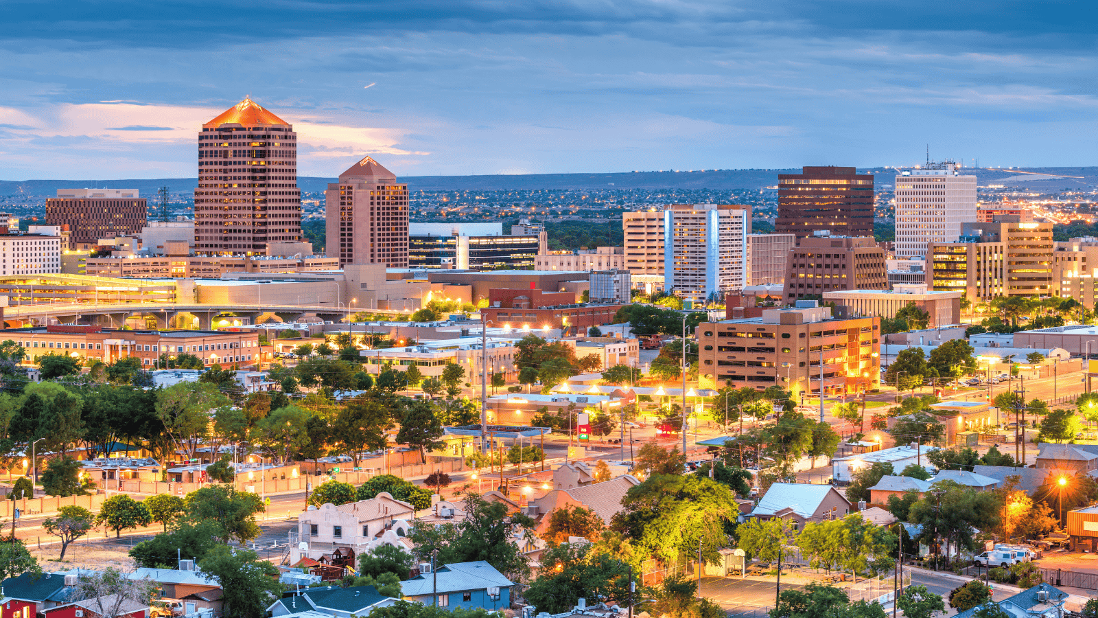 New Mexico, Albuquerque, downtown cityscape