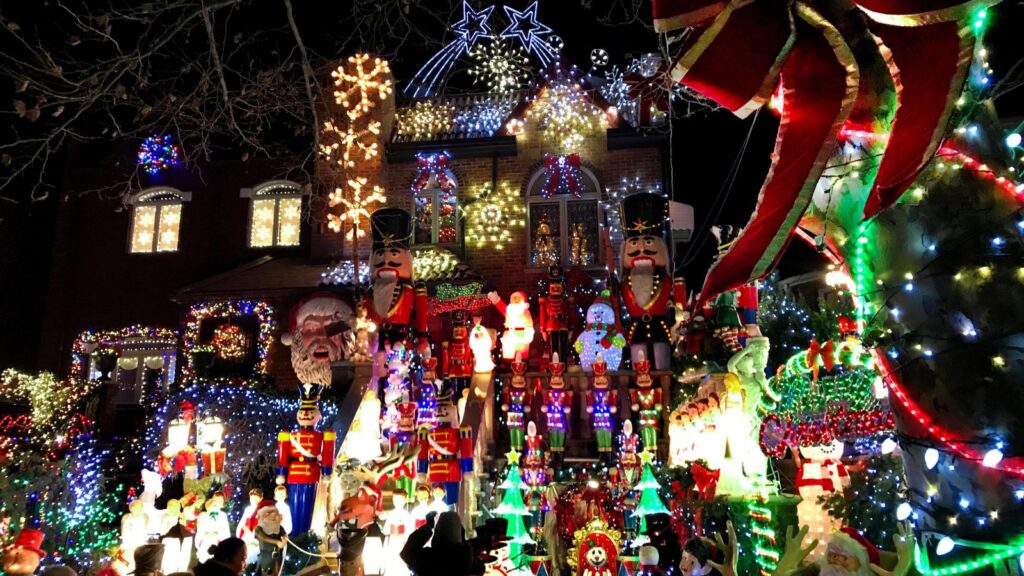 New York, Brooklyn, Dyker Heights Christmas Lights, the cutest small area of houses decorated for the holiday season