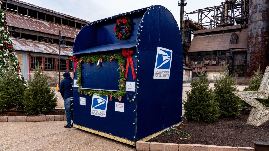 Pennsylvania, Betlehem, A large USPS mail box on display at Christkindlmarket