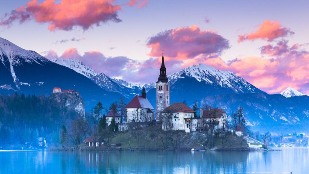 Slovenia, Picturesque view of Julian Alps outdoor scene