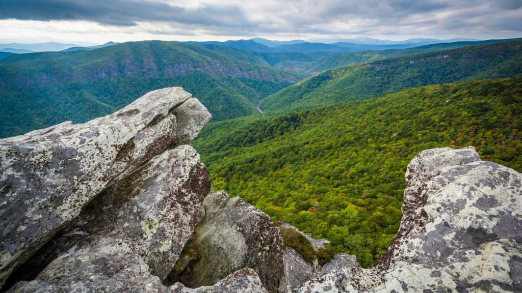 View of the Linville Gorge from Hawksbill Mountain