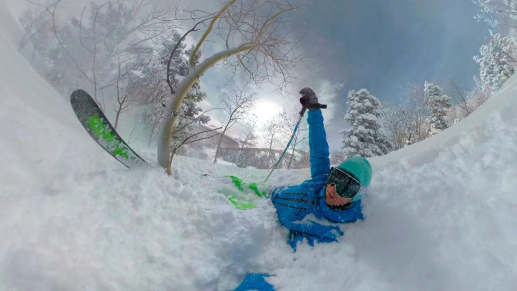 Active male tourist crashes while tree skiing in Deer Valley