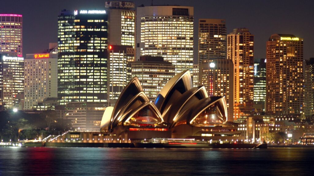 Australia, Sydney Opera House at night