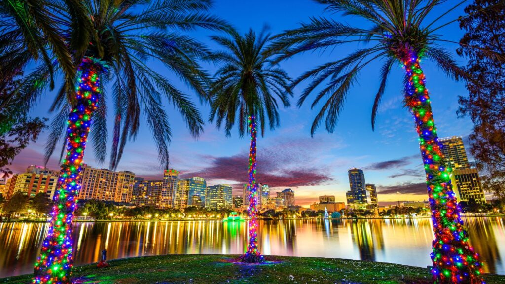 Florida, Orlando cityskape at night