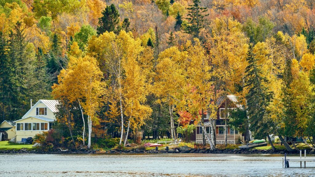 Maine, Rangeley Lake at autumn