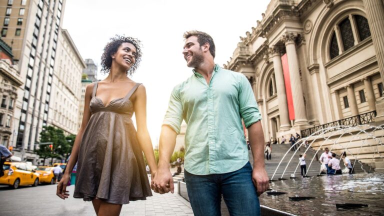 New York City, Couple Walking in City