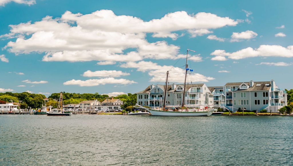 Mystic Seaport, is an outdoor recreated 19th century village and educational maritime museum. Visitors will find a lighthouse replica of Brant Point Light.