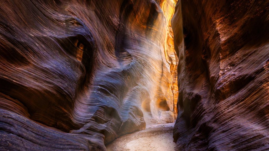Sunbeams through Willis Creek Slot Canyon in Utah