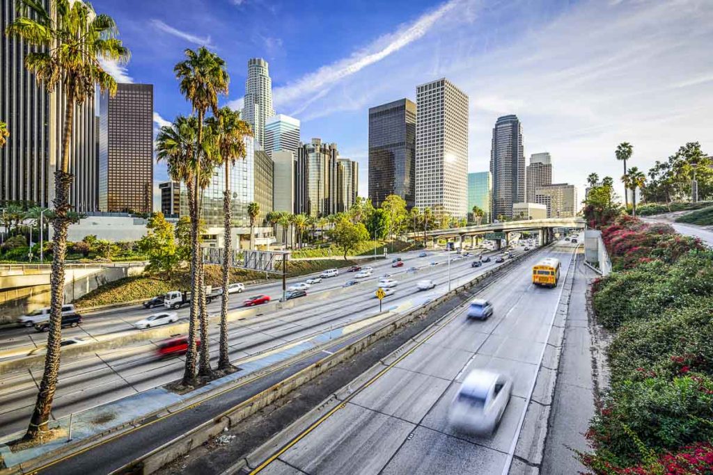 California, Los Angeles city skyline