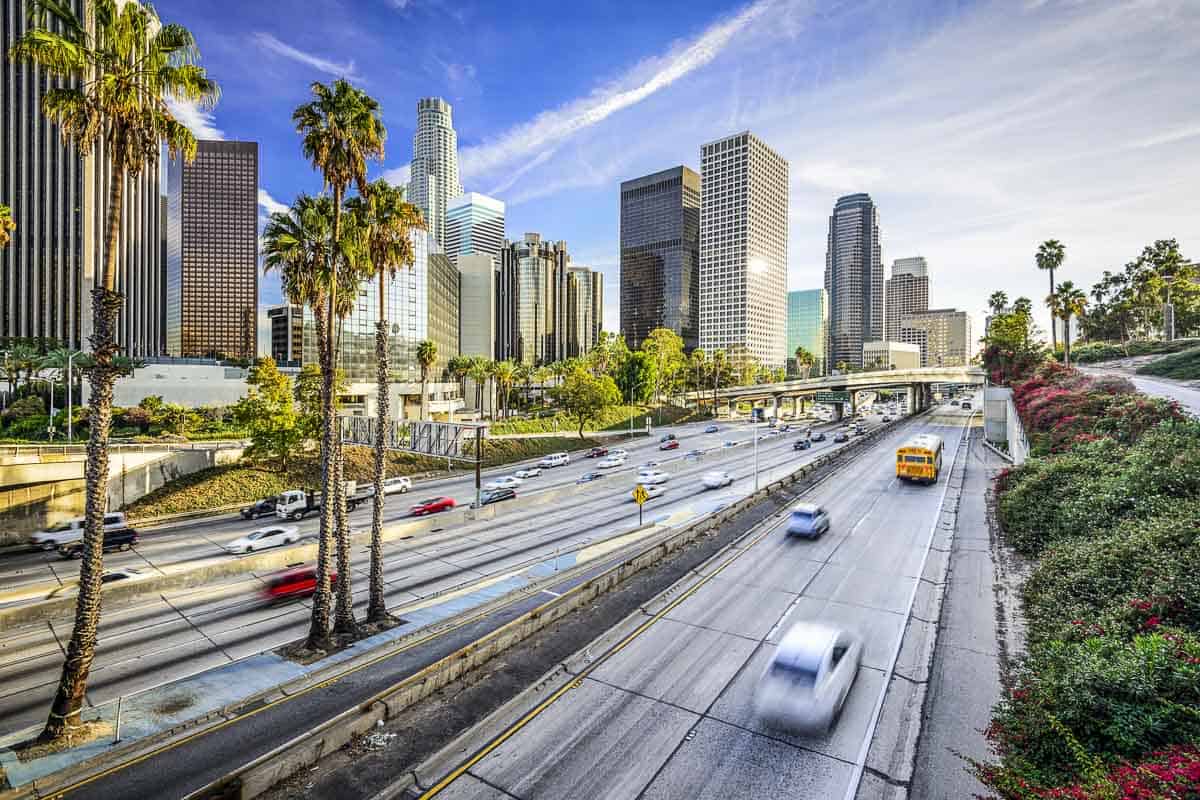 California, Los Angeles city skyline