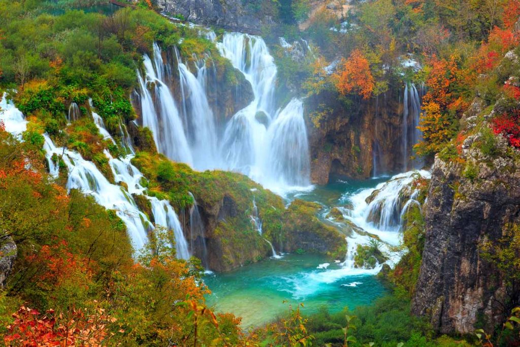 The waterfalls of Plitvice National Park in Croatia