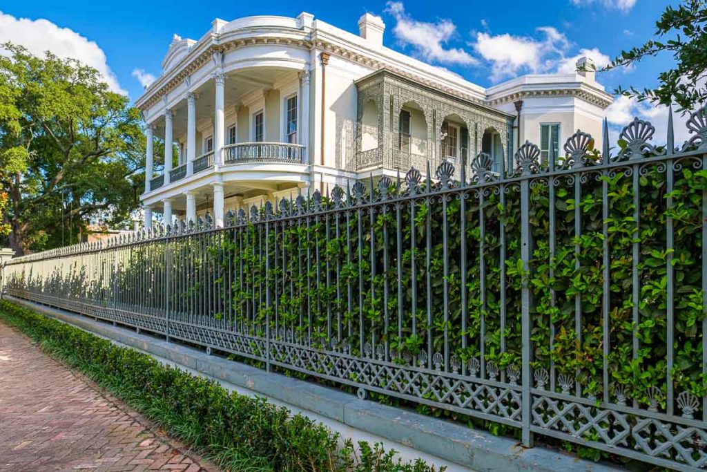 New Orleans, Louisiana USA. Typical southern style home in the Garden District in the 11th ward residential area.
