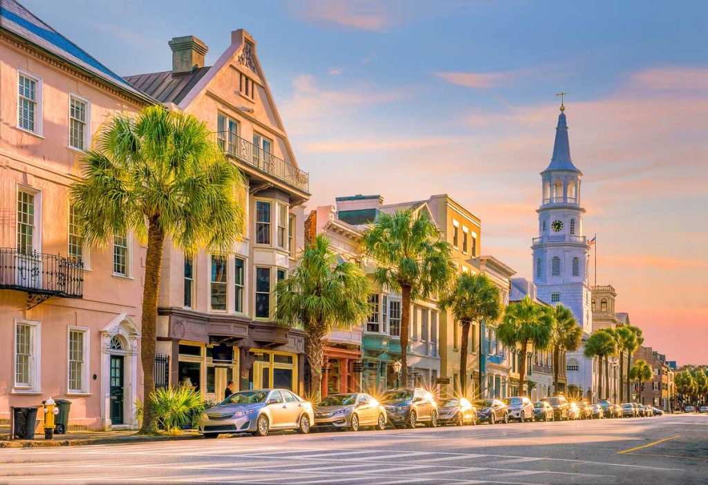 Historical downtown area of  Charleston, South Carolina, USA