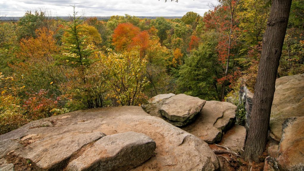 Cuyahoga Valley np, Ohio, the autumn view from The Ledges Overlook