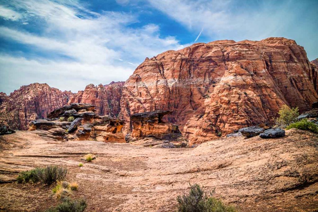 A spectacular view of rock formation in Snow Canyon State Park