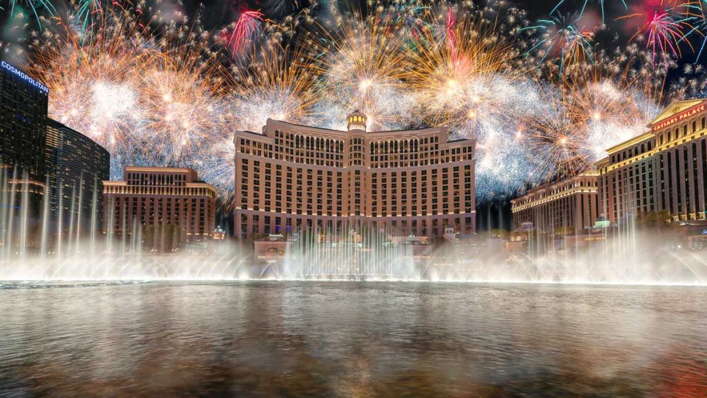 Nevada, Las Vegas fireworks skyline holidays