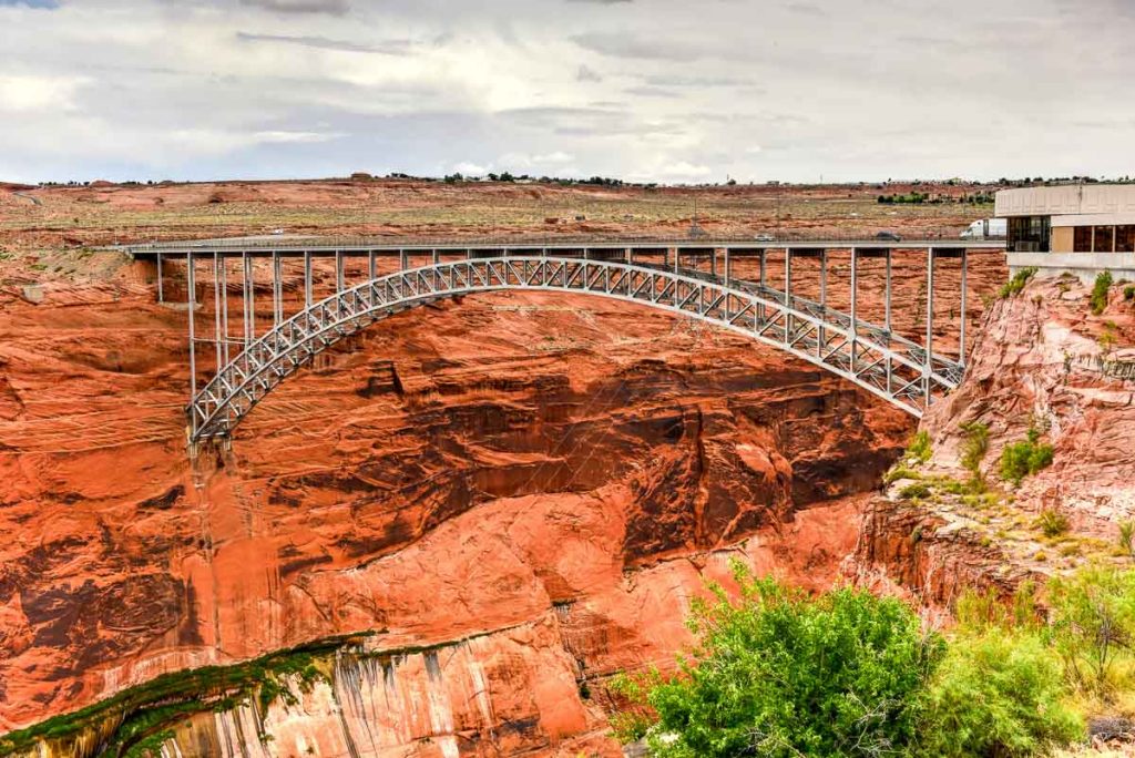 Lake Powell and Glen Canyon Dam in the Desert of Arizona, United States