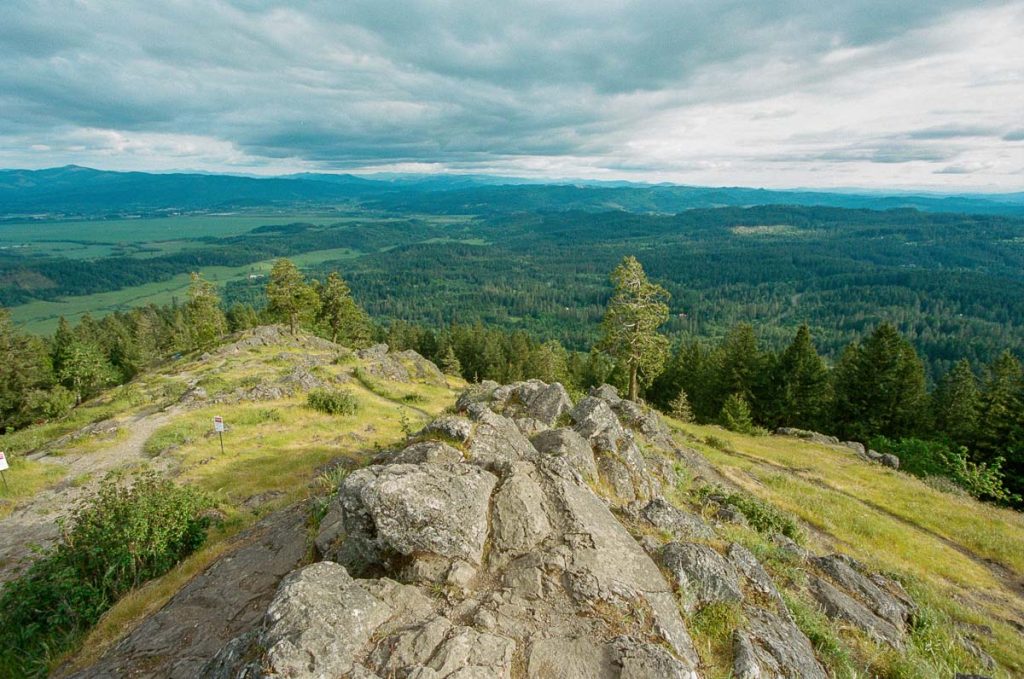 Scenic view from the top of popular Eugene Oregon hiking destination, Spencer's Butte.