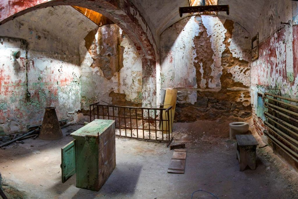 Big cell in the Eastern State Penitentiary in Philadelphia, USA