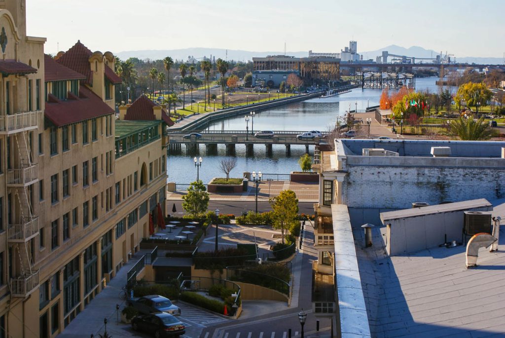 California, Sunny Day in Downtown Stockton