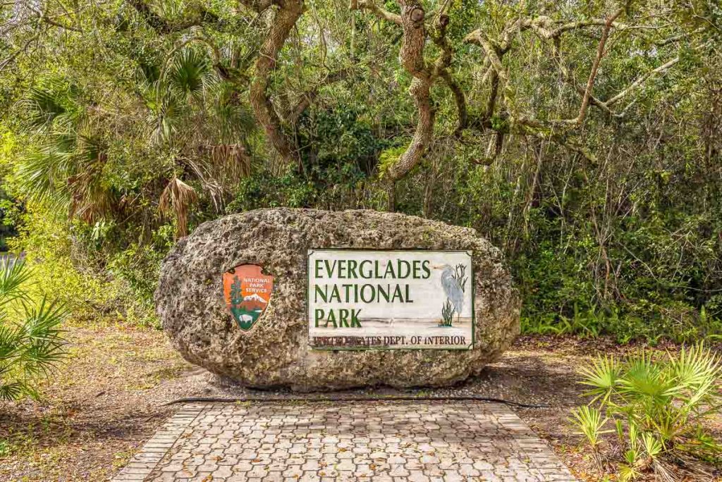 Entrance Sign in the Everglades National Park, Florida