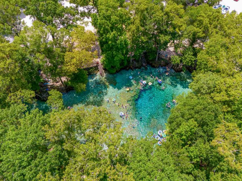 High Springs, Aerial photo of Ginnie Springs Florida