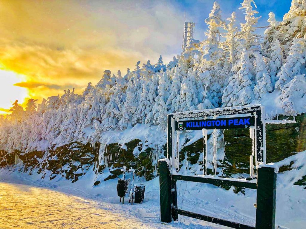 Vermont, Sunset at Killington Ski Resort, New England
