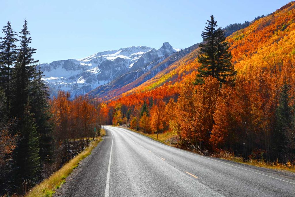 Colorado, Million Dollar Highway scenic mountain road through the San Juan Mountains
