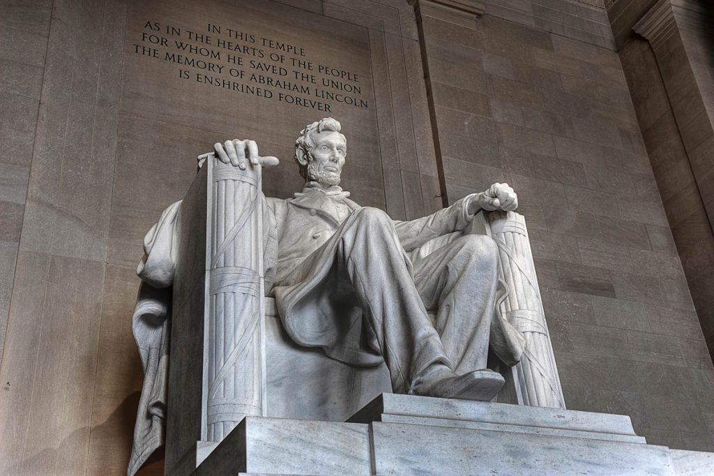 District of Columbia, Lincoln Memorial statue of Abraham Lincoln in Washington DC