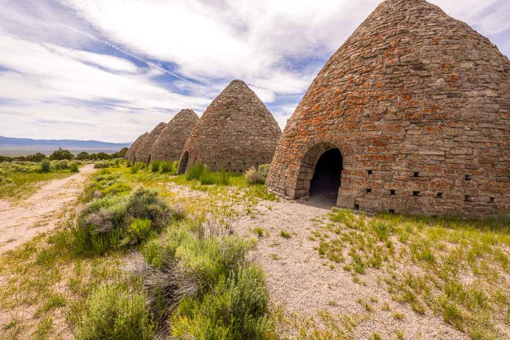 These behave shaped charcoal ovens were used from 1876 to 1897 to make charcoal out of trees to process silver ore in the area.