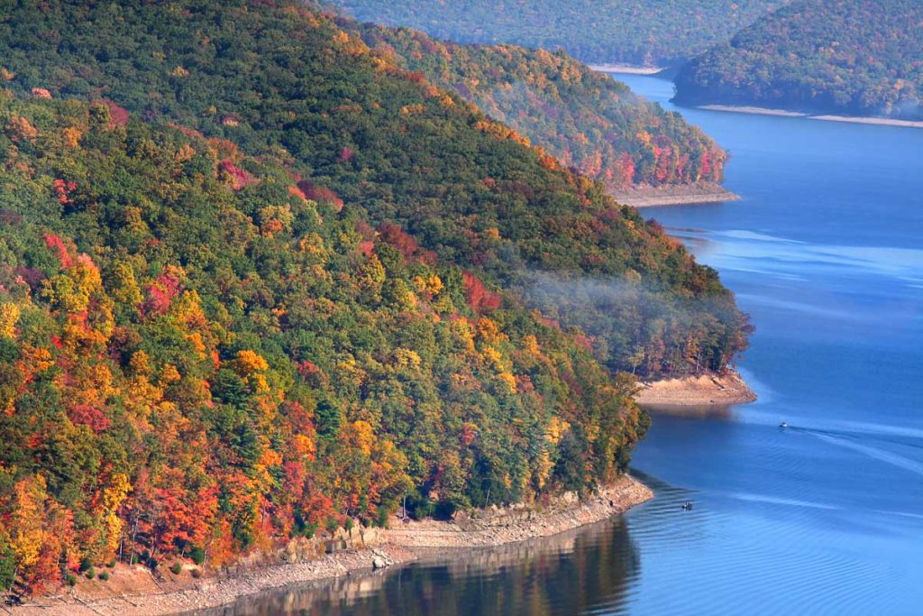 Pennsylvania, Allegheny National Forest scenic woodland and reservoir landscape