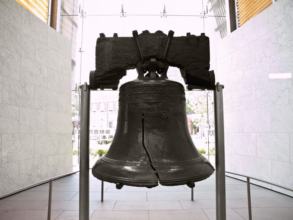 Historic Liberty Bell at Independence Hall National Historic Park.