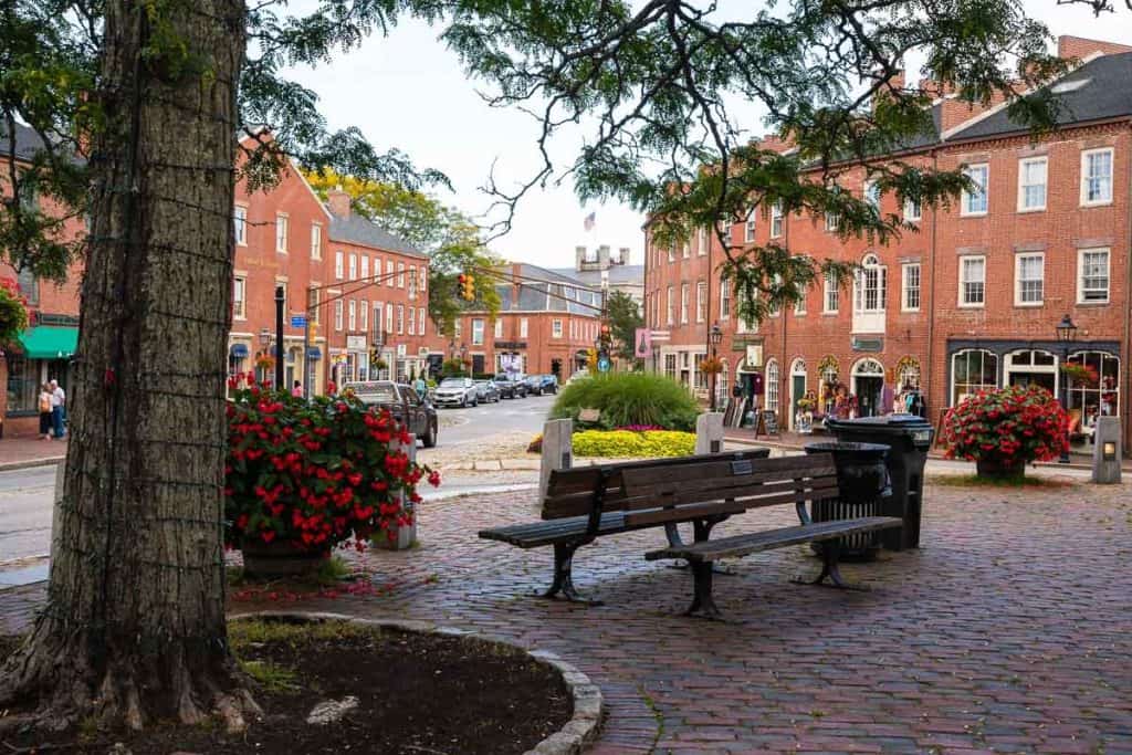 Massachusetts, Newburyport, Historic coastal town with brick streets, waterfront views, and the lively Market Square district