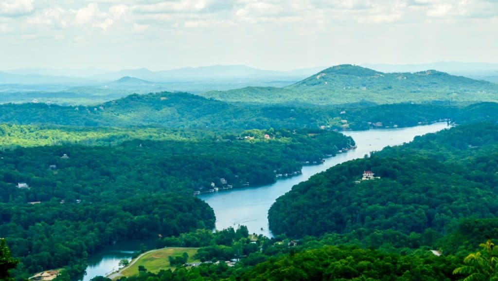 North Carolina, Lake Lure aerial view
